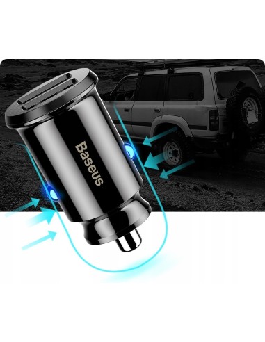Baseus Grain | Ładowarka samochodowa 2x USB-A 3.1A