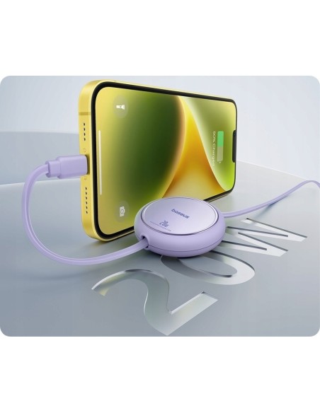  Baseus Free2Pull | Rozwijany kabel, przewód do iPhone, USB-C - Ligtning, Szybkie ładowanie PD 20W, 1m