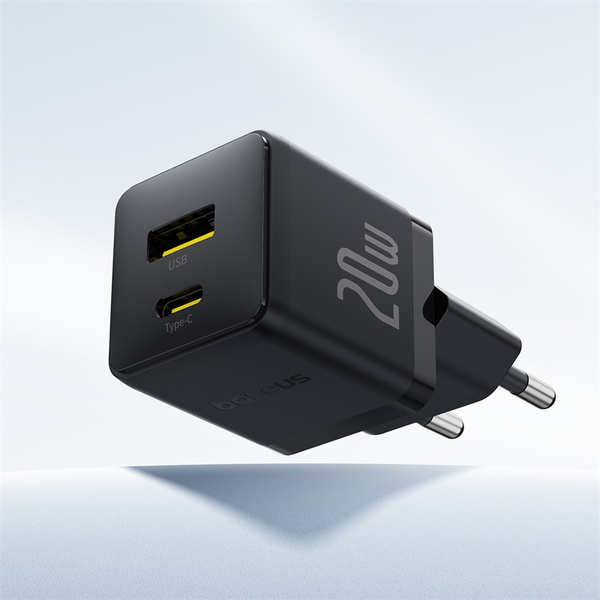 Baseus Palm |  Szybka Ładowarka Sieciowa, Zasilacz USB-C USB-A PD 20W