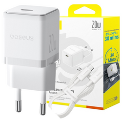 Baseus Palm Szybka Ładowarka Sieciowa 1C 20W EU Moon White