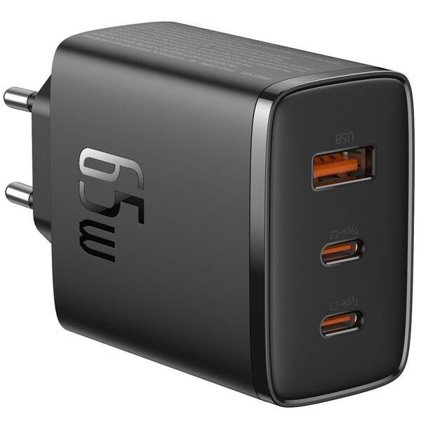 Baseus GaN5 Cube Pro | Ładowarka sieciowa zasilacz 3x USB-C USB-A 65W Power Delivery 3.0 QC 3.0 Huawei SCP FCP AFC PPS