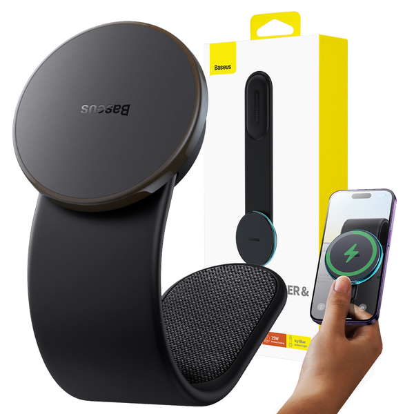 Baseus C02 Pro Series Uchwyt Z Bezprzewodowym Ładowaniem Cluster Black