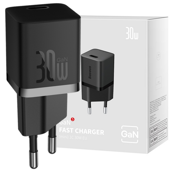 Baseus GaN5 Szybka Mini Ładowarka 1C 30W