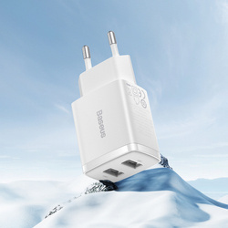 Baseus Compact | Ładowarka sieciowa zasilacz 2x USB-A 10.5W 2A