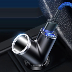 Baseus Y Type | Ładowarka samochodowa 2x USB 3.4A +  gniazdo zapalniczki 40W