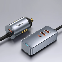 Baseus Share Together PPS | Ładowarka samochodowa z rozgałęźnikiem 2x USB-A + 2x Type-C 120W