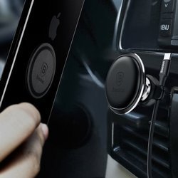 Baseus Air Vent | Uchwyt samochodowy magnetyczny na telefon do kratki z klipsami na kable SUGX020001 C40141201113-00