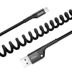 Baseus Fish eye | Sprężynowy kabel USB - Lightning do urządzeń Apple (iPhone, iPad), 2A,  1m