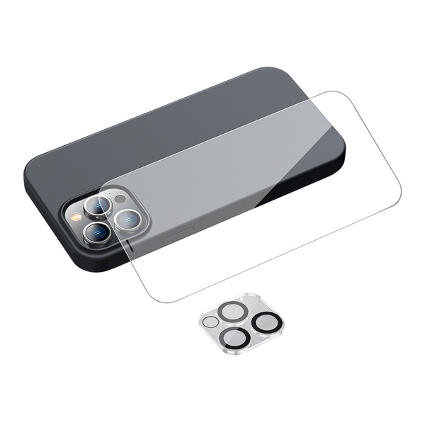 Baseus Liquid Silica Gel Phone Case Set for iP 12 Pro | Etui ze szkłem hartowanym do ekranu i aparatu do iPhone 12 Pro