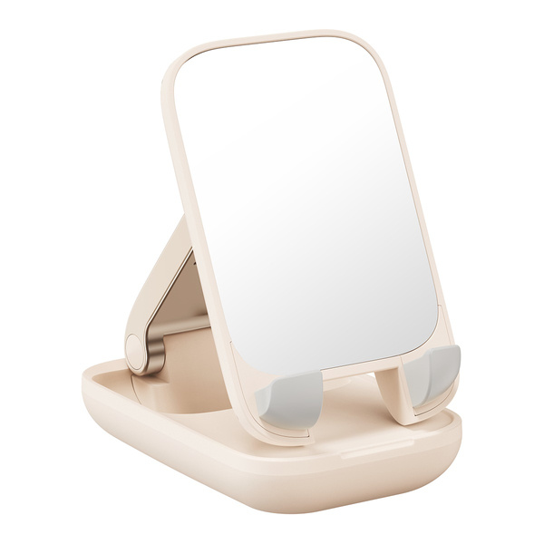 Baseus Seashell | Uchwyt biurowy podstawka stojak składany przenośny z lusterkiem do telefonów do 7"